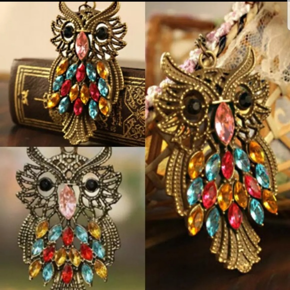 OWL FASHION NECKLACE JEWELRY - Picture 2 of 5